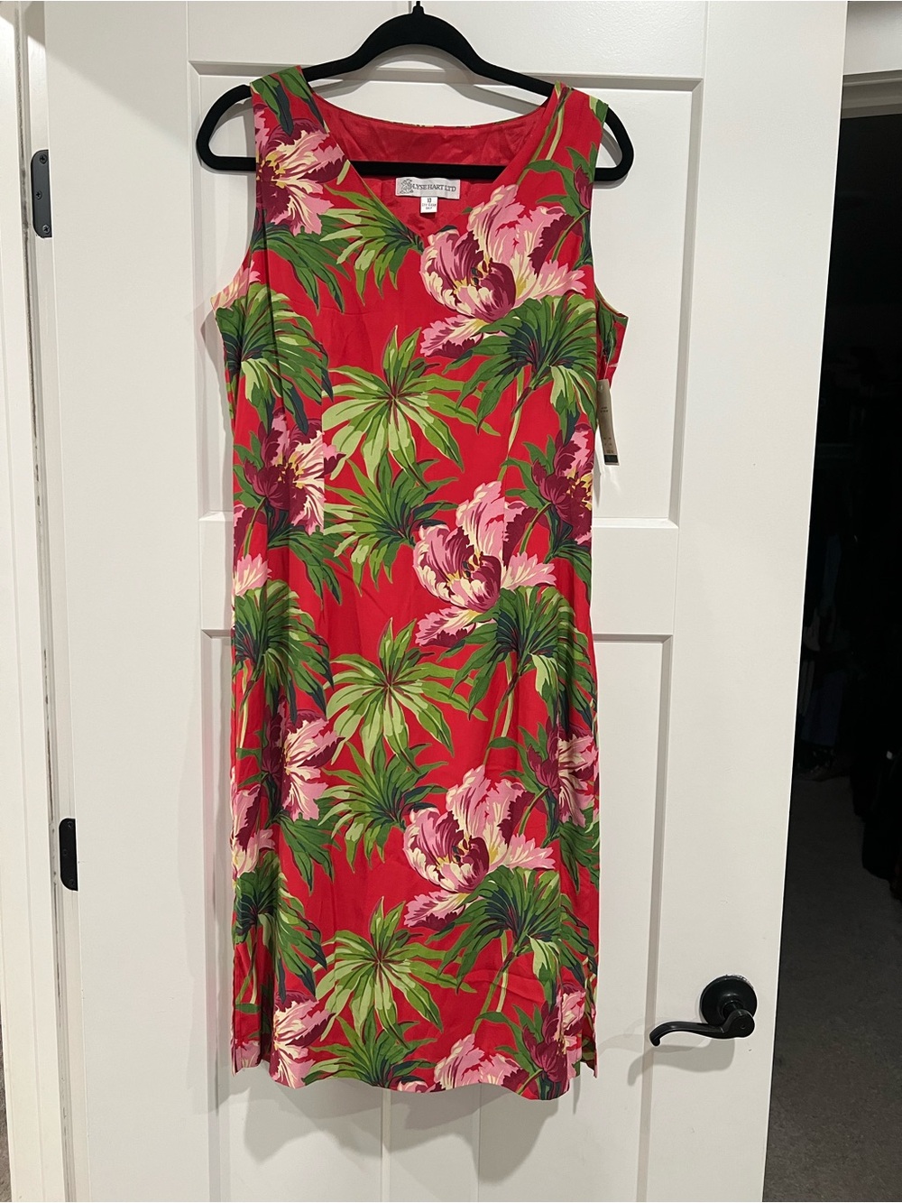 Ilyse hart ltd Red Tropical Floral Sleeveless Shift Dress
